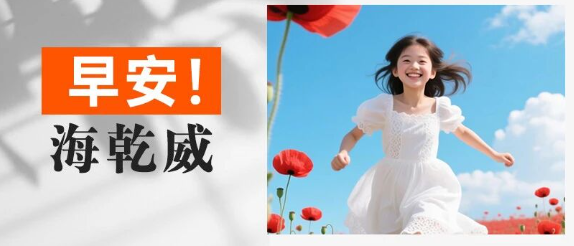 早安！海乾威丨心藏美好，眼带光芒，生活是自己喜欢的模样【2025年9月4日】    